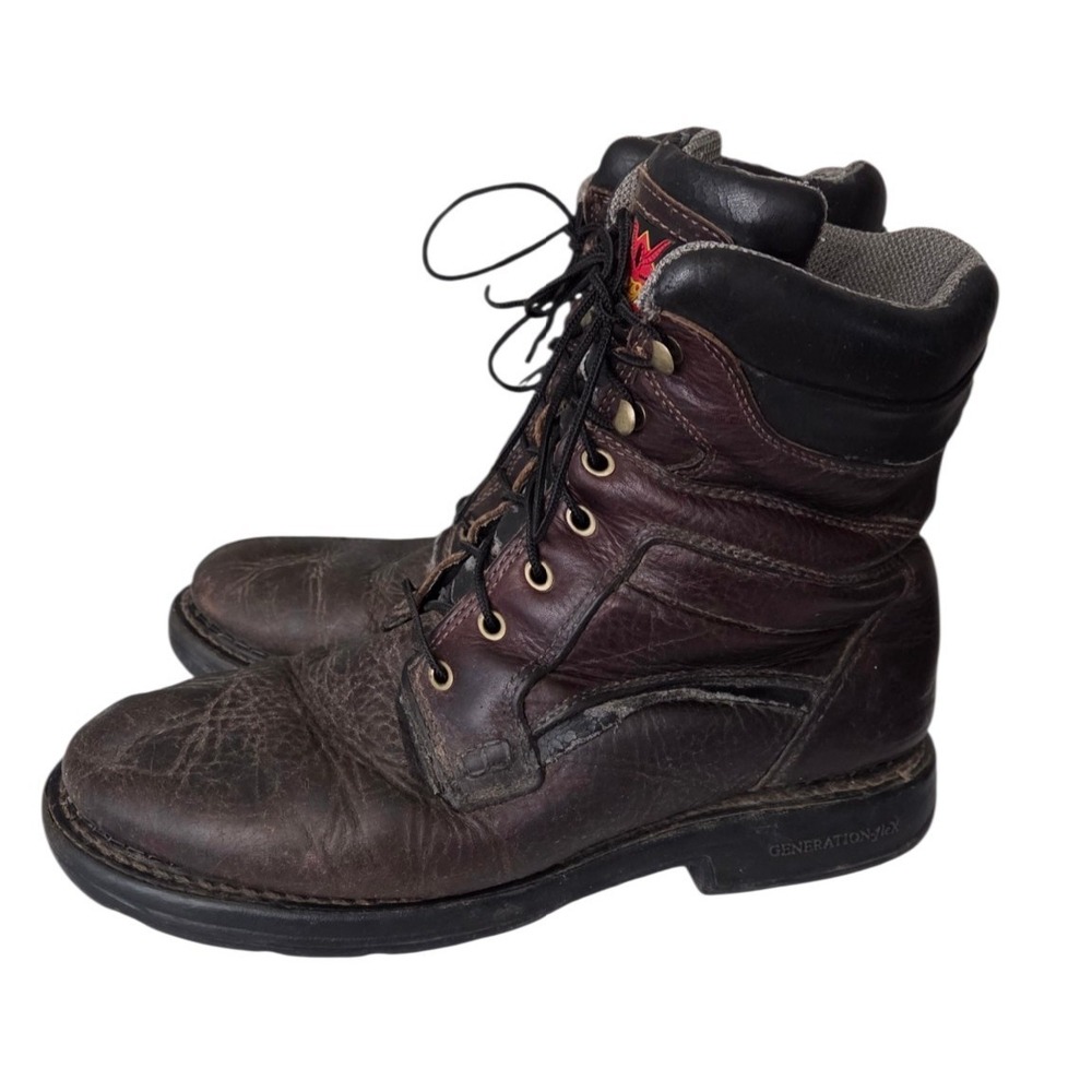 Vintage Thorogood‎ 814-4129 Generation Flex Soft Toe Leather Work Boots Size 12M